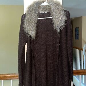 CATO cardigan faux fur small brown